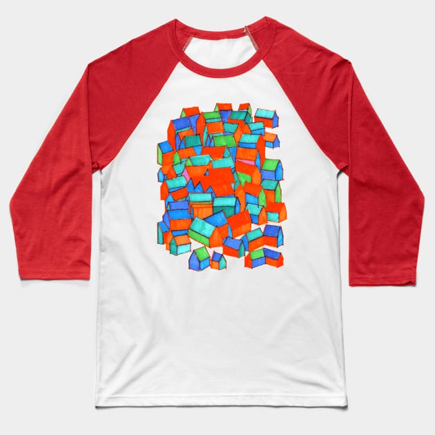 Whole hillside of houses Baseball T-Shirt by fokafoka